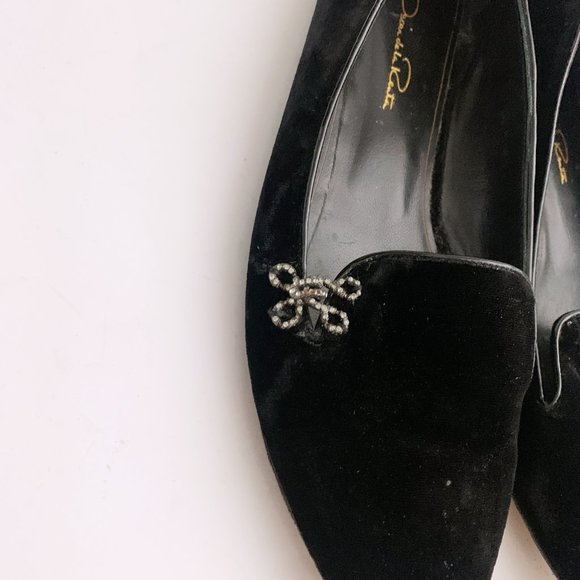 Women’s Oscar velvet moccasins Tuxedo Velvet Slippers - Black | Oscar Jacobson main image 3